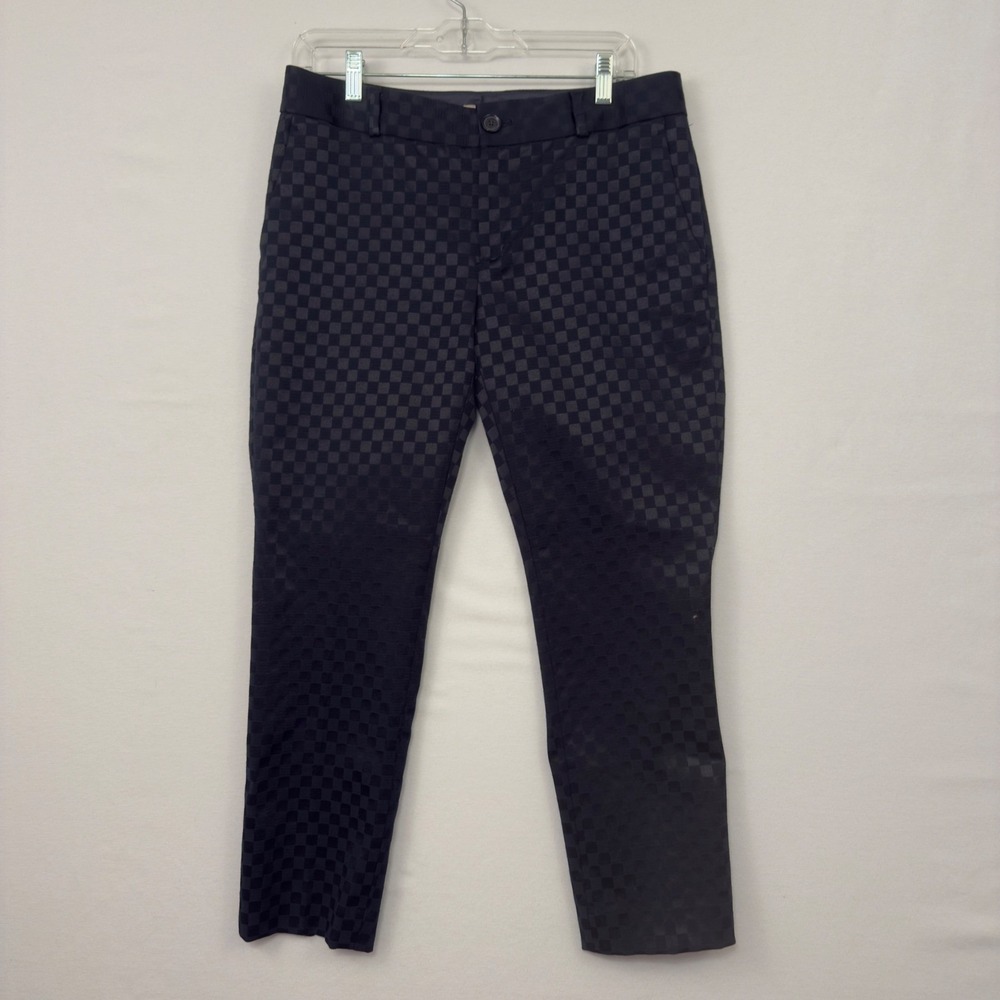 NWT Banana Republic Hampton Pant‎ Checkered True Navy Size 6 Slim Ankle Womens